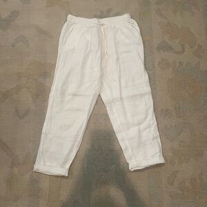 J. Crew Ivory Linen Pants